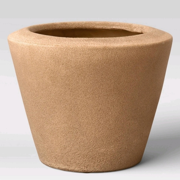 Threshold Other - 12"x12" Earthenware Weathered Indoor/Outdoor Planter Pot Tan - Threshold